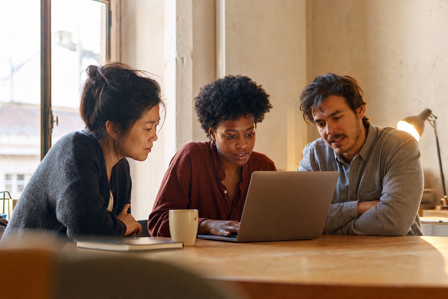 Three distinct founders focused together during the final build sprint